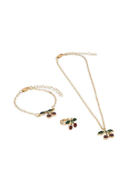 KONGES SLOJD - CHERRY JEWELRY SET GOLD