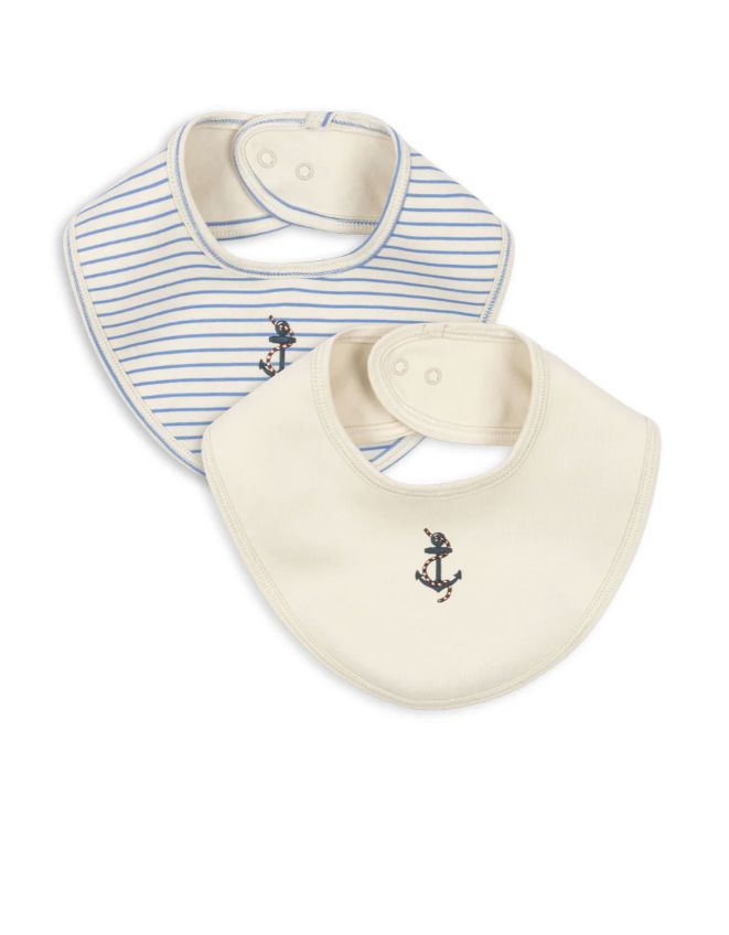 Konges Slojd - 2 PACK NEWBRONBIB - STRIPE PROVENCE MIX