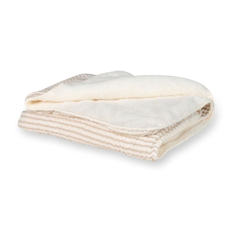 Quax - Teddy Newborn Blanket - Natural Collection - Stripes