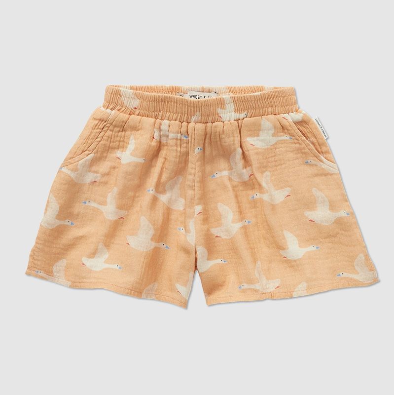 S&amp;S - MUSLIN LOOSE SHORTS GOOSE PRINT