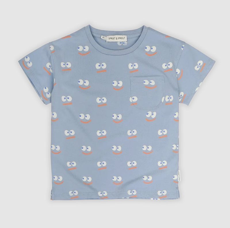 S&amp;S - T-SHIRT POCKET SMILEY PRINT