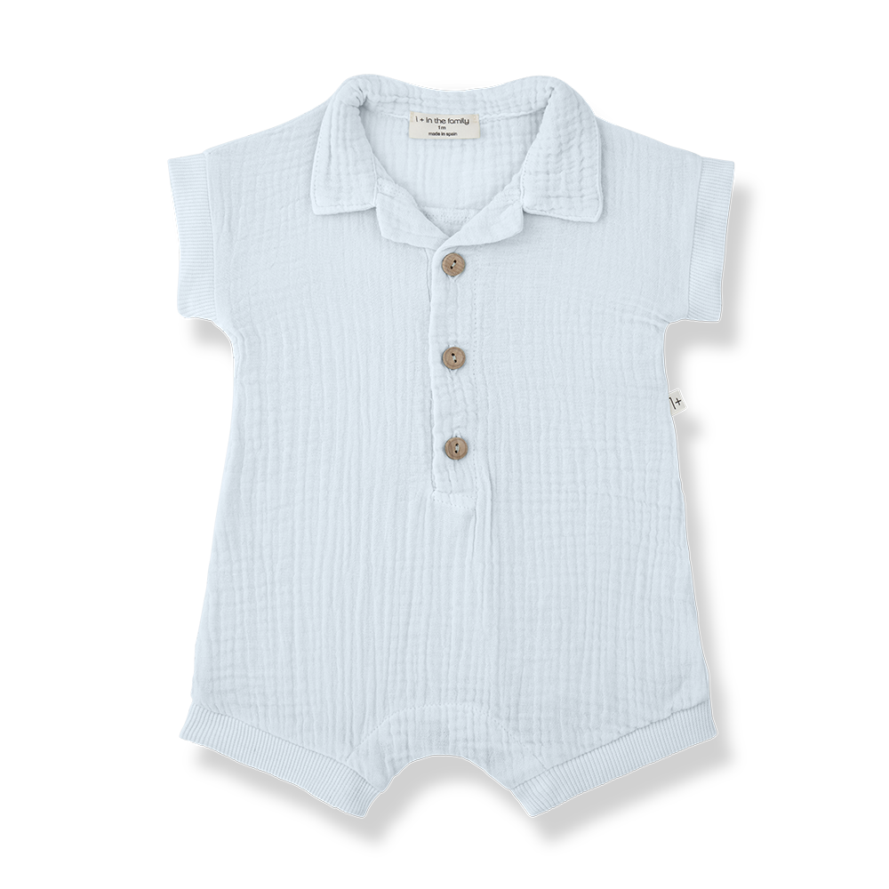 1 + in the family - Onesie Vittorio misty blue