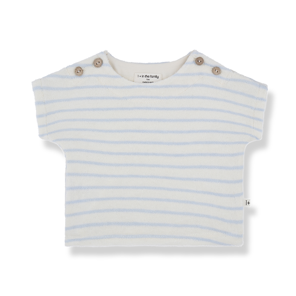 1 + in the family - T-shirt eponge Tomaso misty blue