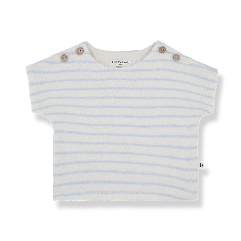 1 + in the family - T-shirt eponge Tomaso misty blue