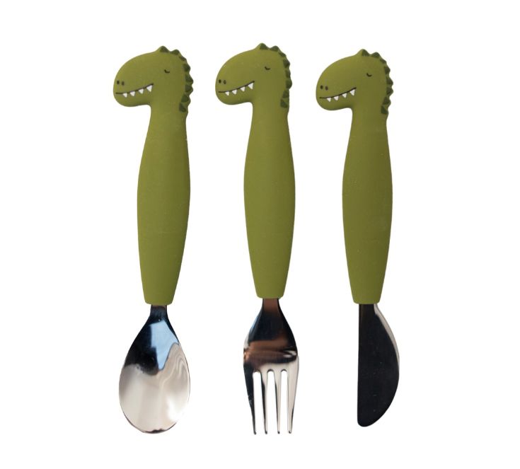 Trixie - Siliconen bestek 3 stuks - Mr. Dino