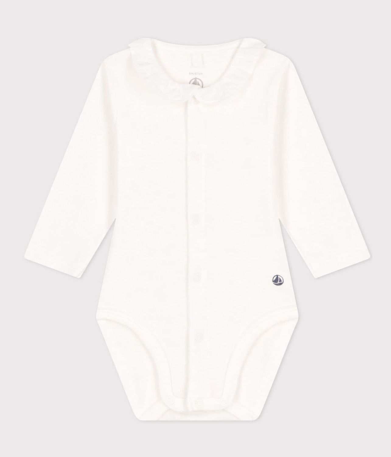 PETIT BATEAU - BODY MET LANGE MOUW EN FRULLKRAAGJE