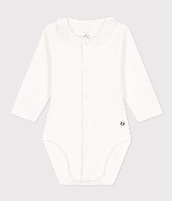 PETIT BATEAU - BODY MET LANGE MOUW EN FRULLKRAAGJE