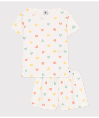 Petit Bateau - Pyjama kort hartjes multi