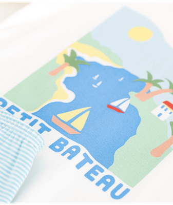 Petit Bateau - Pyjama kort vakantieprint