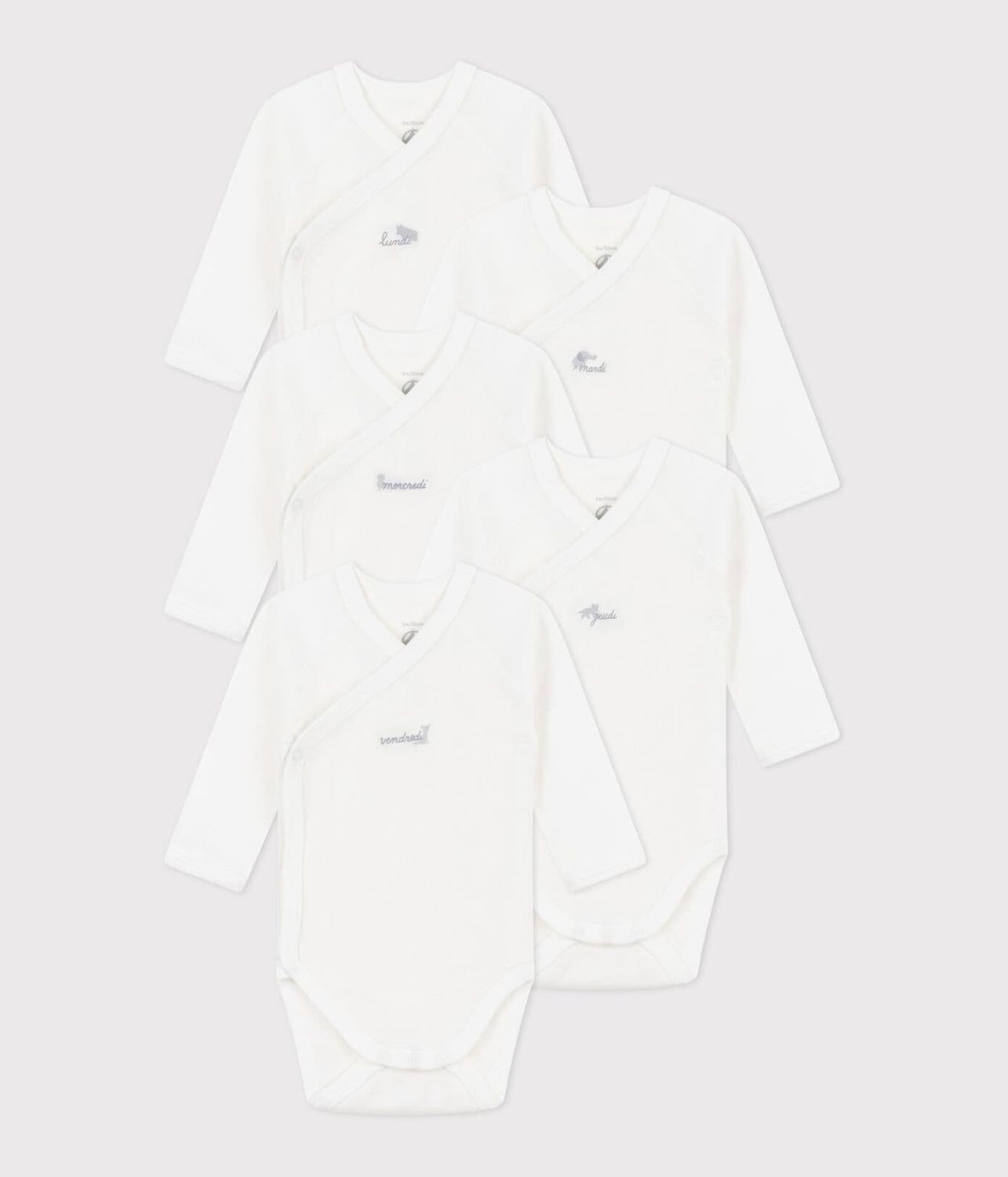 PETIT BATEAU - SET 5 BODY&#39;S LANGE MOUW JOURS