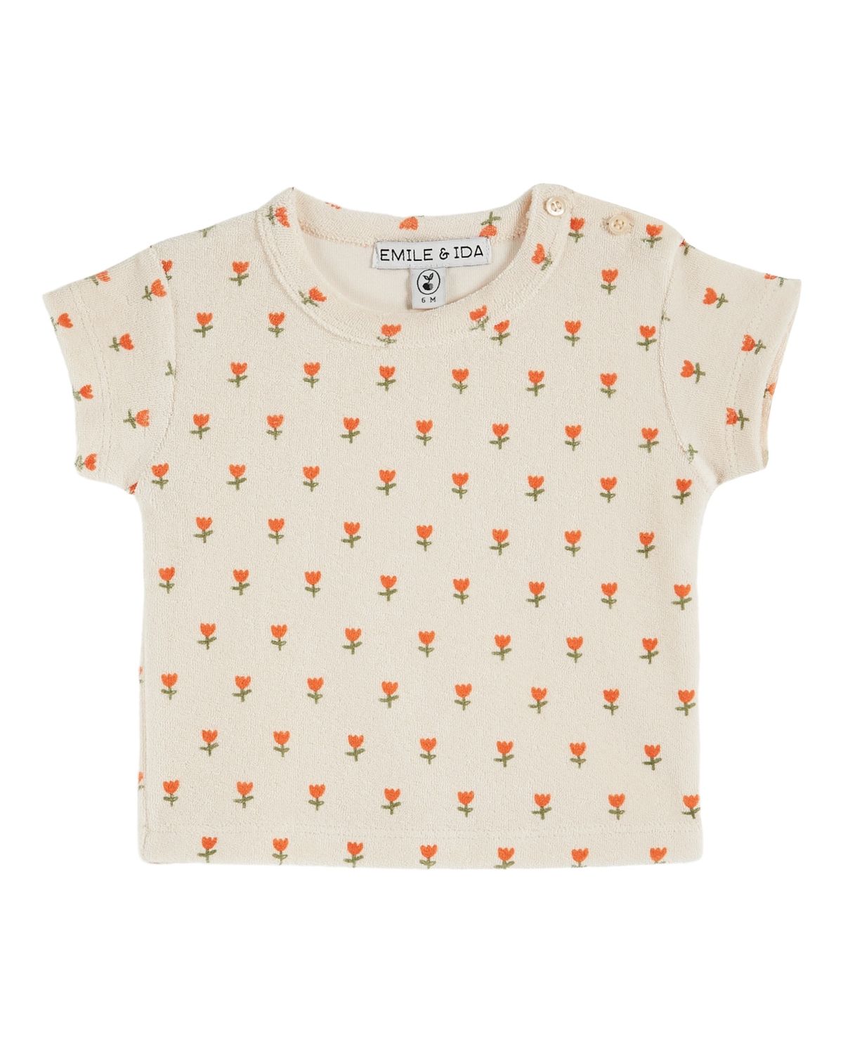 Emile et Ida - Tshirt eponge petit tulipe creme