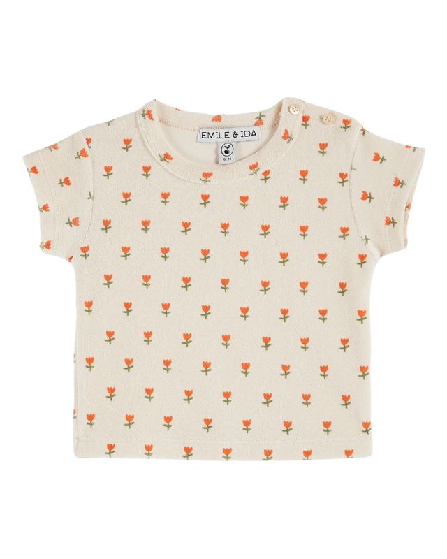 Emile et Ida - Tshirt eponge petit tulipe creme