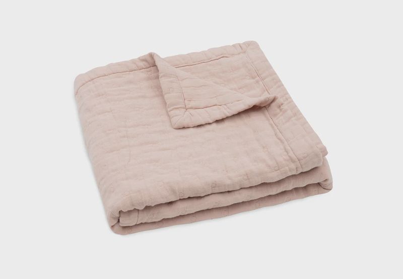 Jollein - Deken Hydrofiel 75x100cm Jacquard Wild Rose GOTS