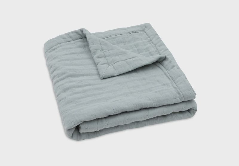 Jollein - Deken Hydrofiel 75x100cm Jacquard Sea Green