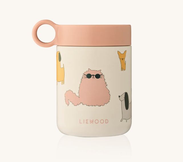 Liewood - Kiani Printed Food Jar Cats and dog