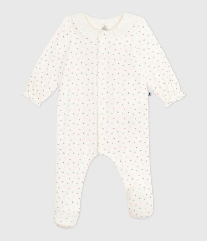 Petit Bateau - Pyjama fluweel kraag hartjesprint