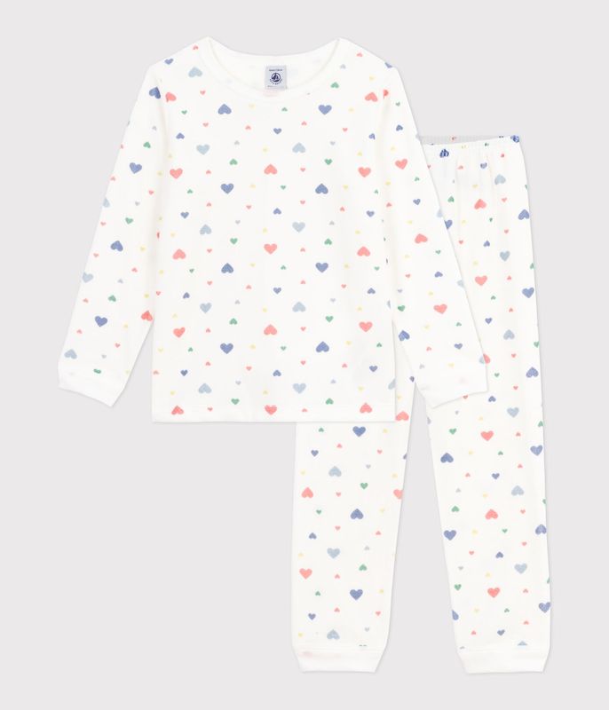 Petit Bateau - Pyjama fluweel hartjesprint kids