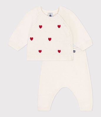 Petit Bateau - Gebreid ensemble hartjes