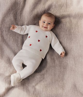Petit Bateau - Gebreid ensemble hartjes