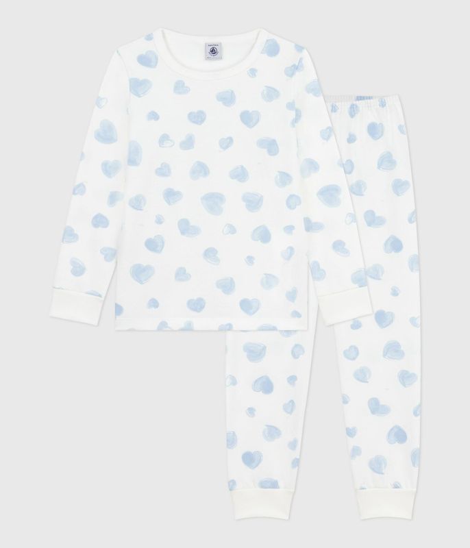 Petit Bateau - Pyjama kids hartjes blauw