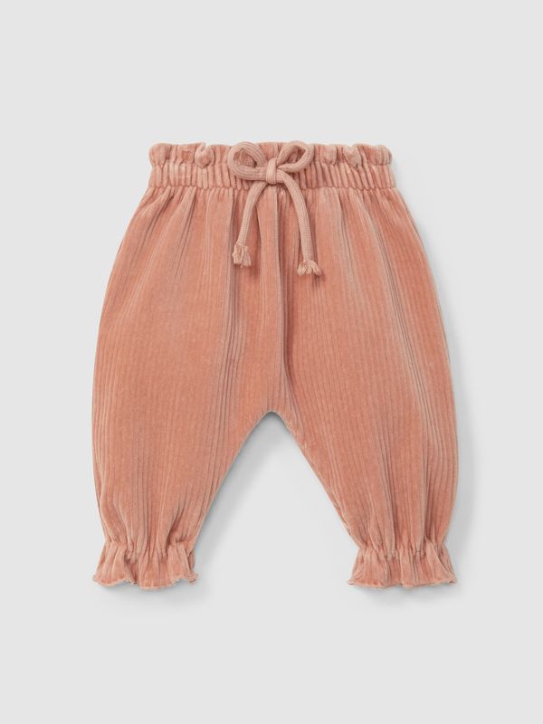 Laranjinha - Broek rib velours Old Pink