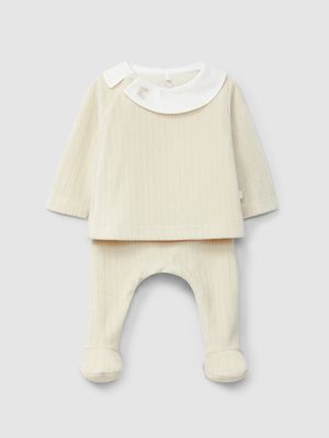 Laranjinha - Ensemble beige velours bunny