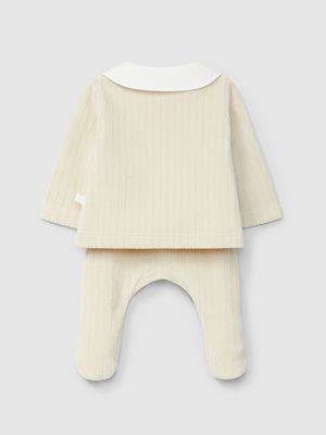 Laranjinha - Ensemble beige velours bunny