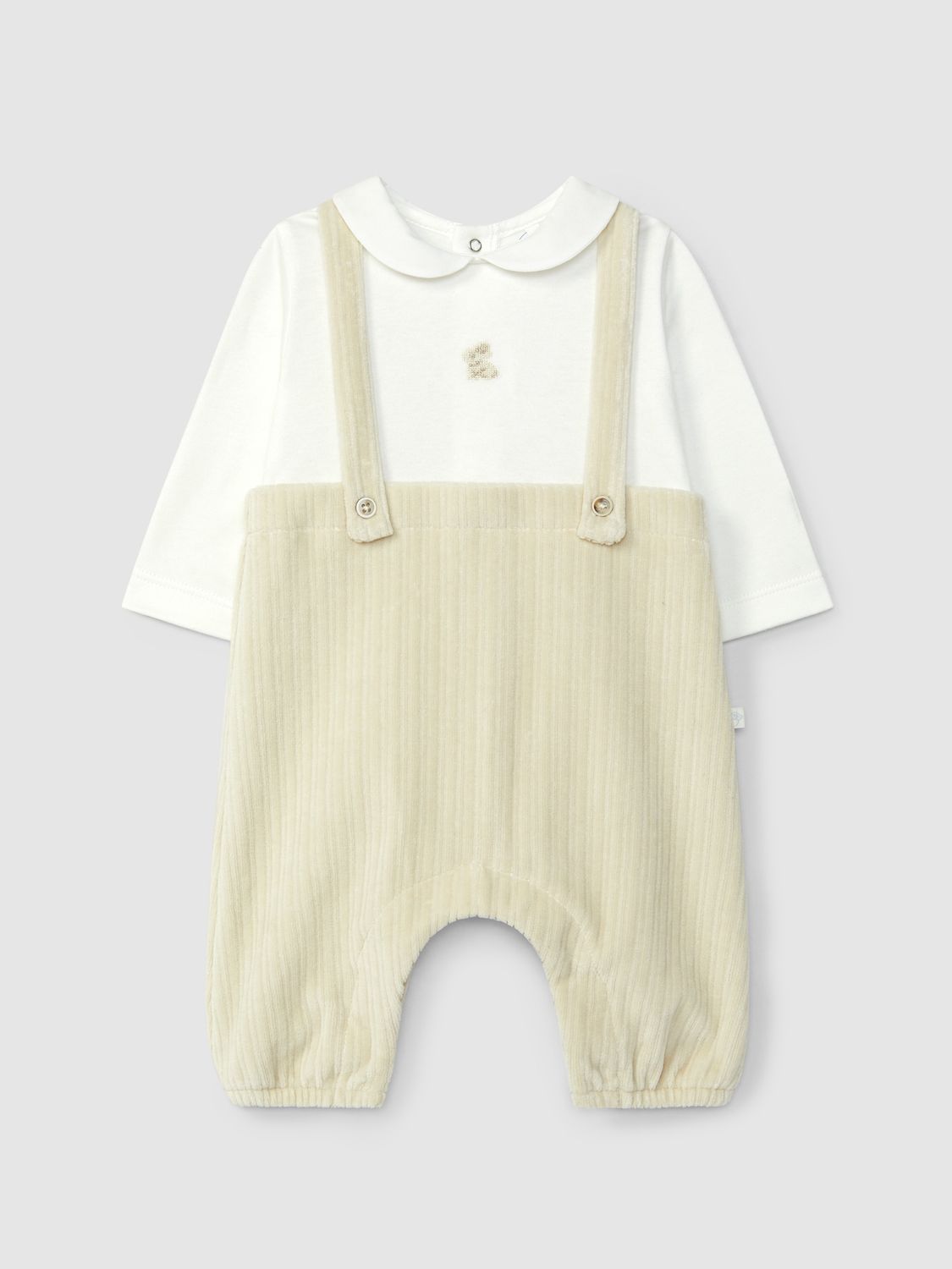 Laranjinha - Salopette beige velours bunny