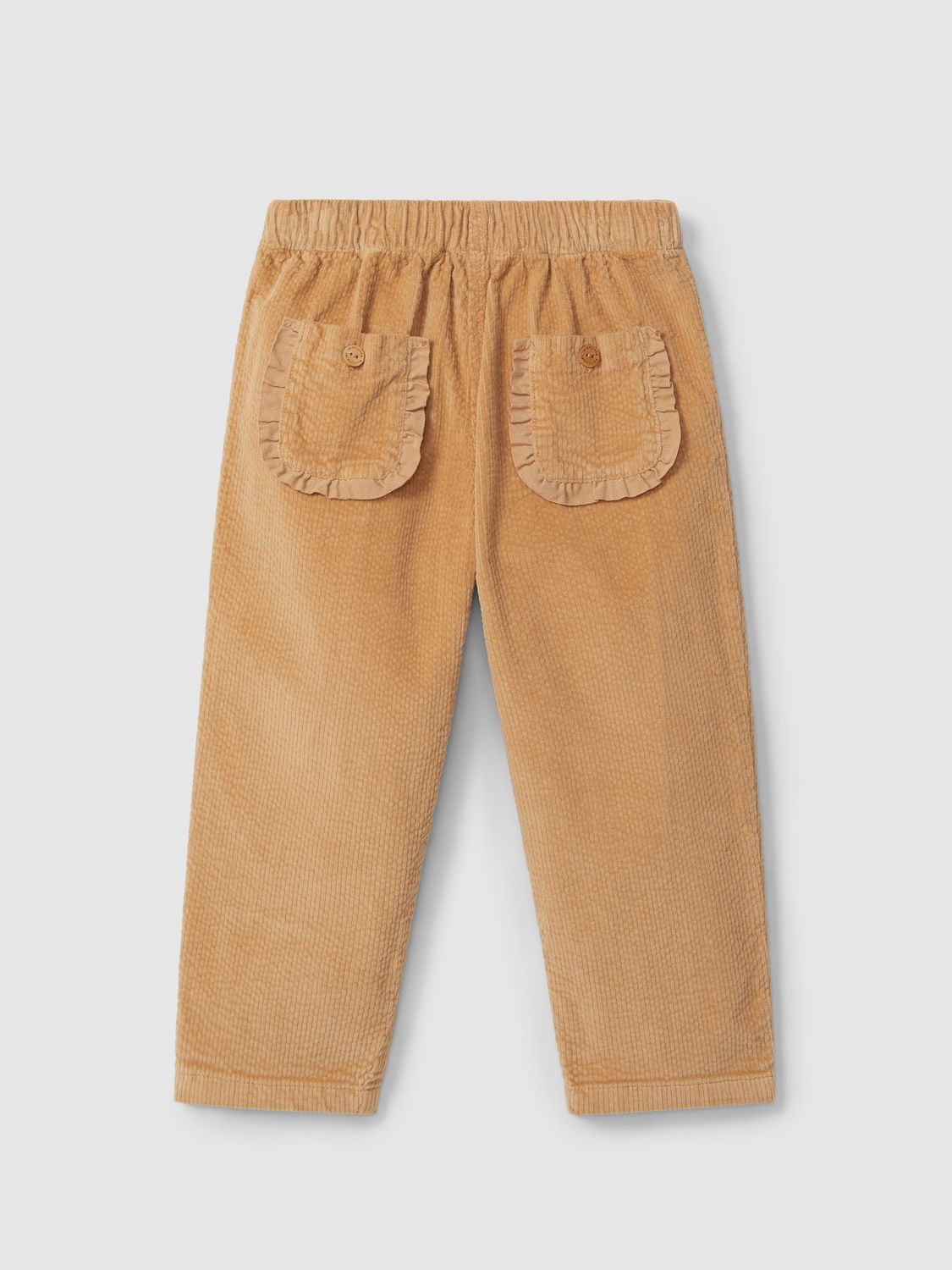 Laranjinha - Broek camel rib flower pocket