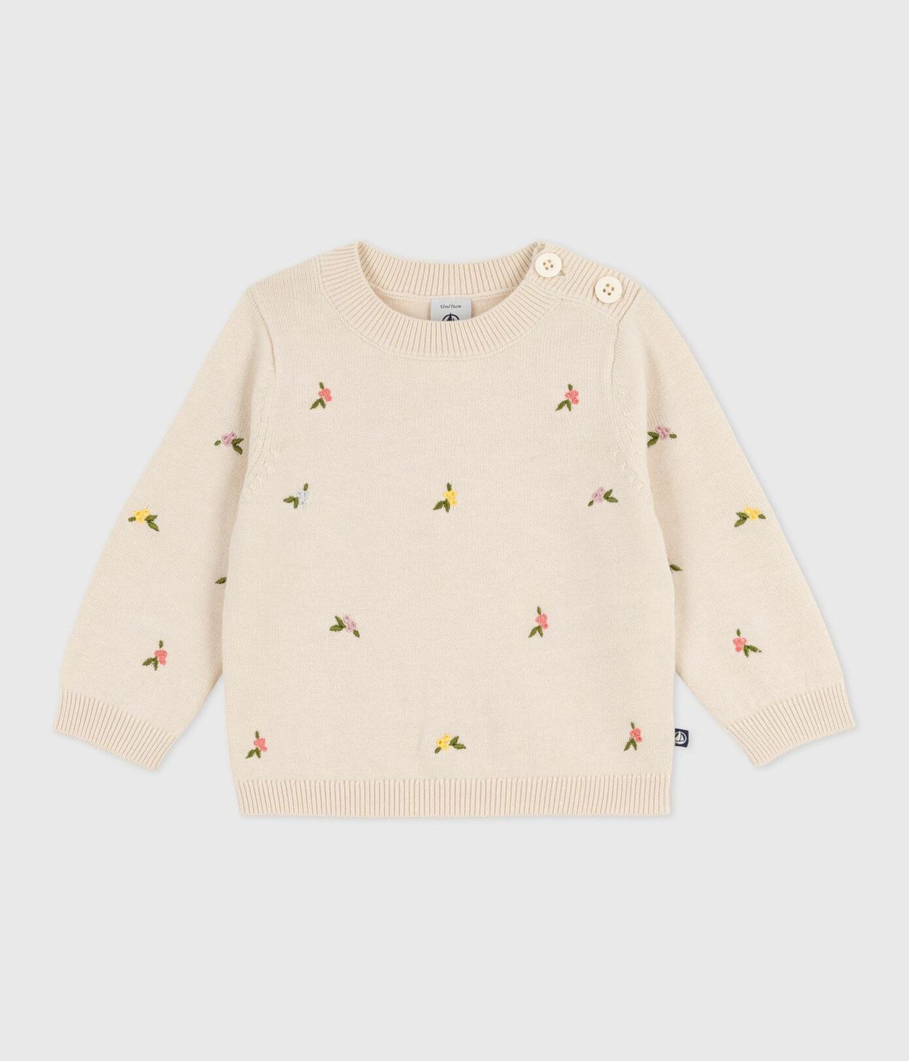 Petit Bateau - Sweater geborduurd bloemetje