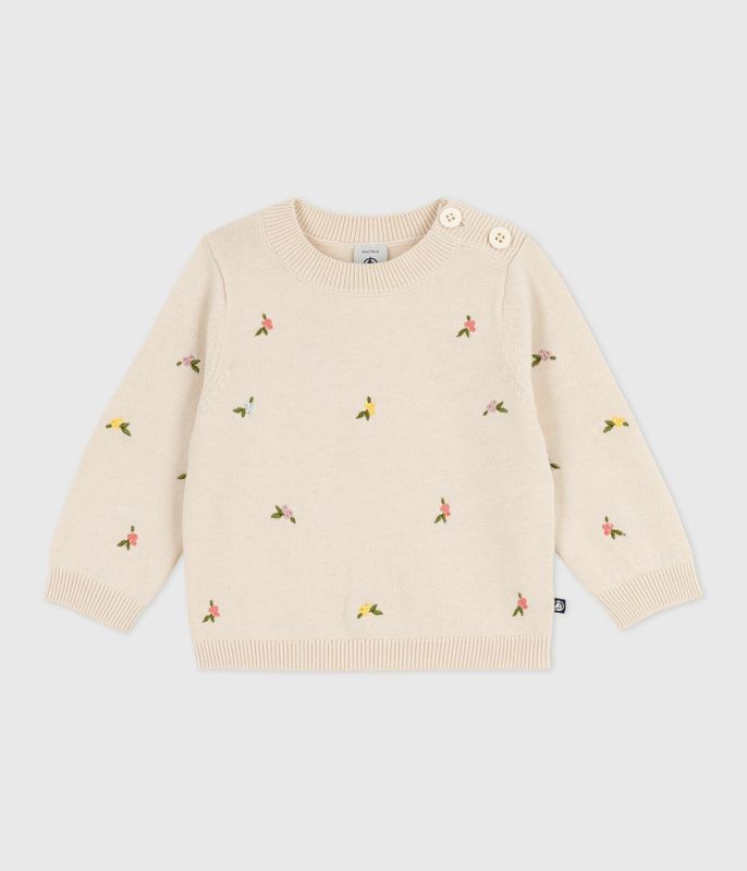 Petit Bateau - Sweater geborduurd bloemetje