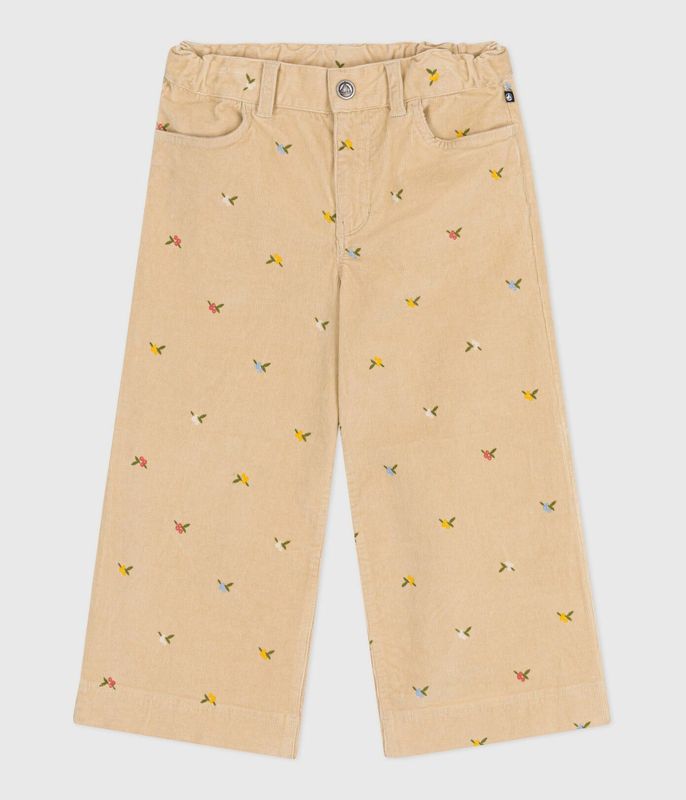 Petit Bateau - Broek velours bloemetje