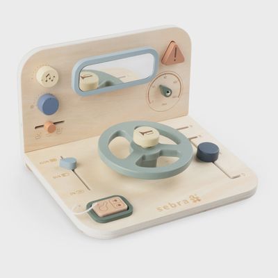 Sebra - Activity panel car, wooden, FSC 100%