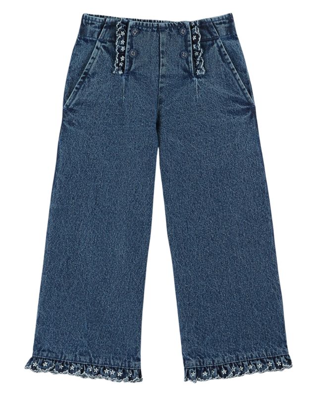 Emile et Ida - Broek denim broderie