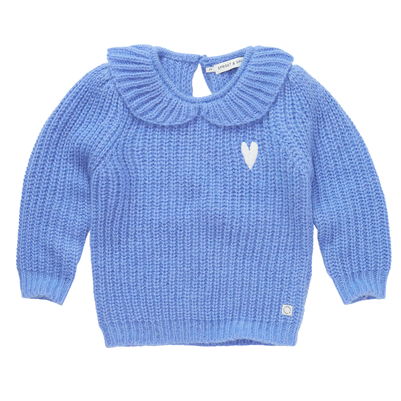 Sproet &amp; Sprout - Sweater hartje blauw