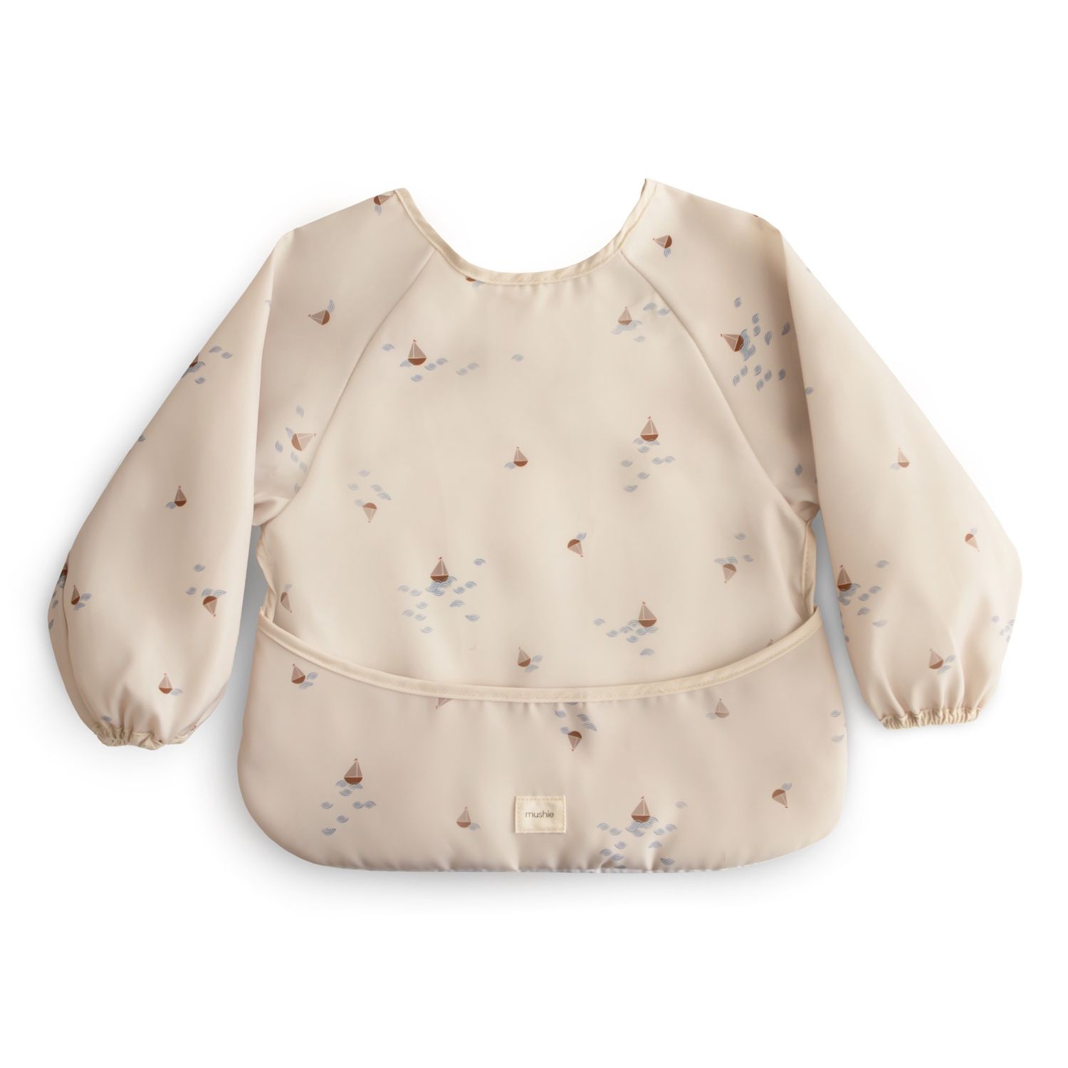 Mushie - Long sleeve bib Boats