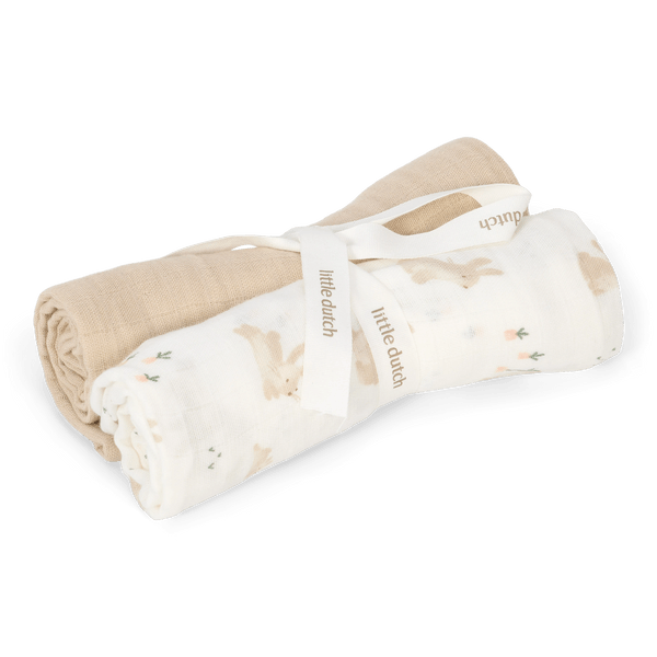 Little Dutch - Swaddle doeken hydrofiel 70x70 Baby Bunny
