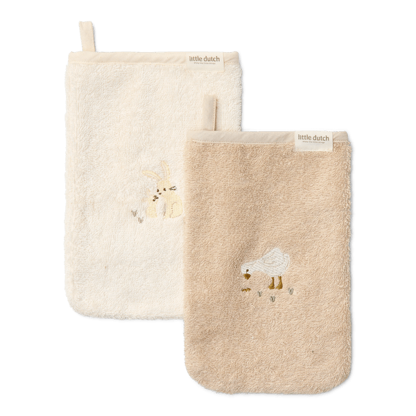 Little Dutch - Washandjes set geborduurd Baby Bunny