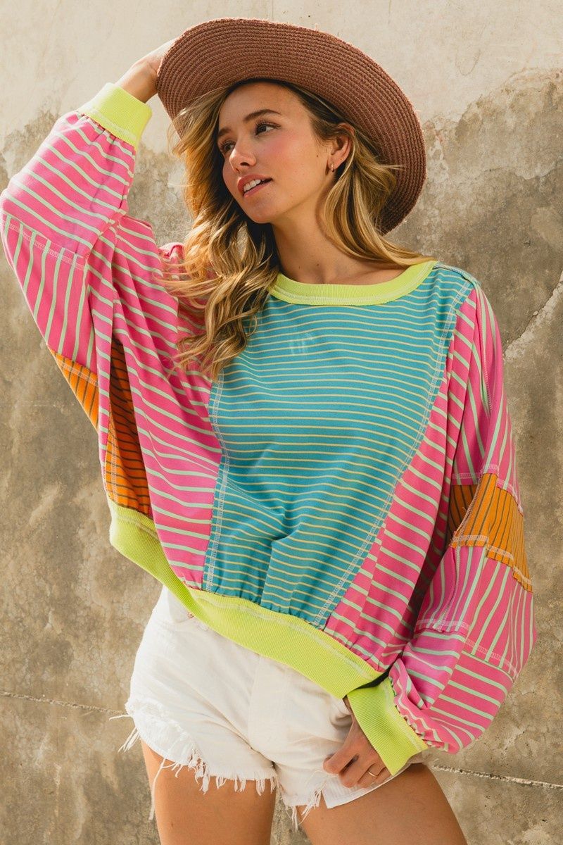 Stripe Mix Match Loose Fit Top