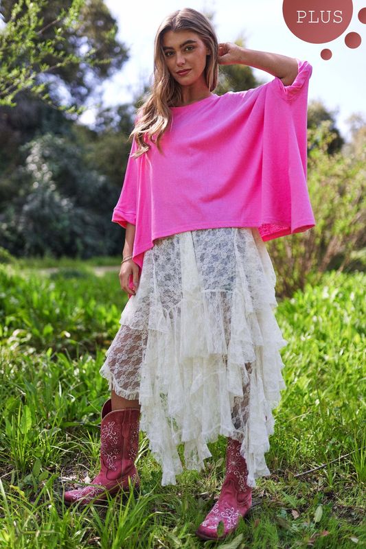*PLUS* Loose Fit Dolman Sleeve Top