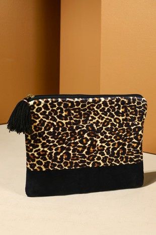 Velvet Leopard Pouch