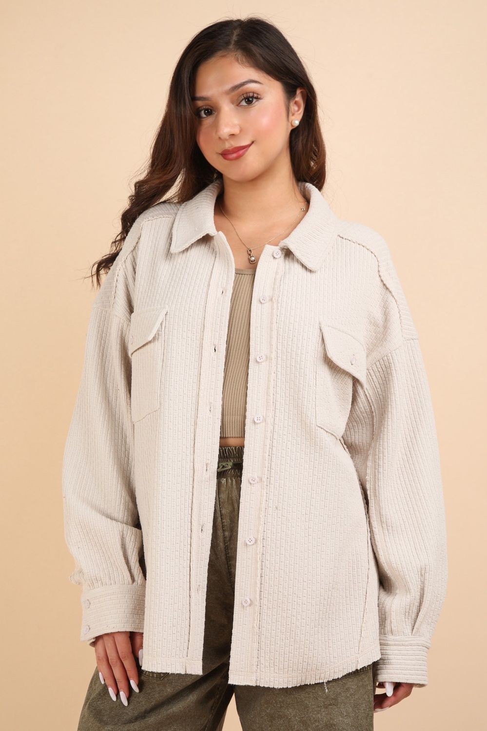 Textured Knit Shacket