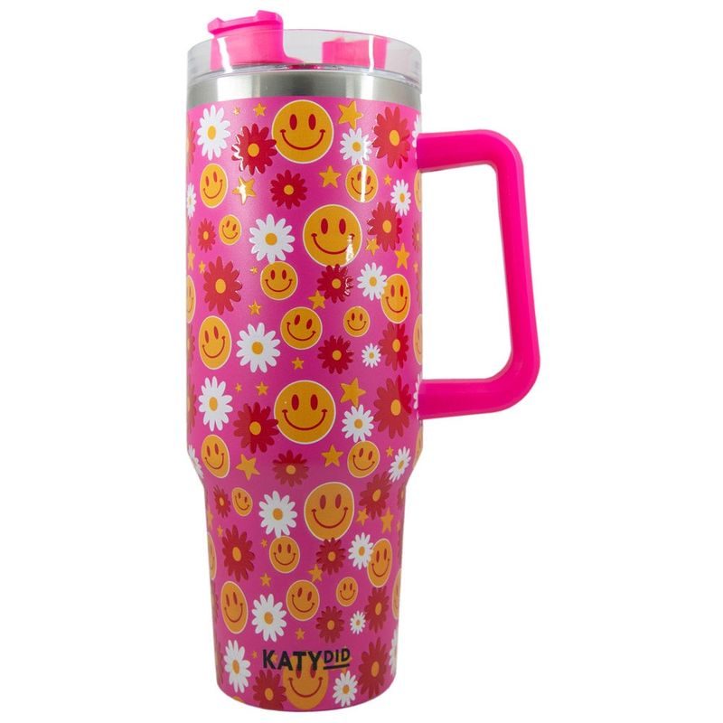 Red Flower &amp; Happy Face Tumbler