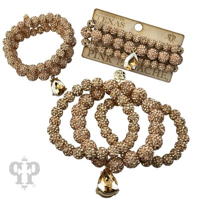 Rose Gold Pave Bracelet set