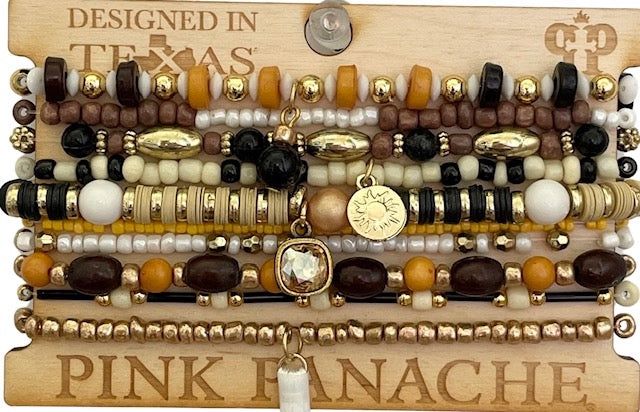 Brown Mix Bead Bracelet-Curvy