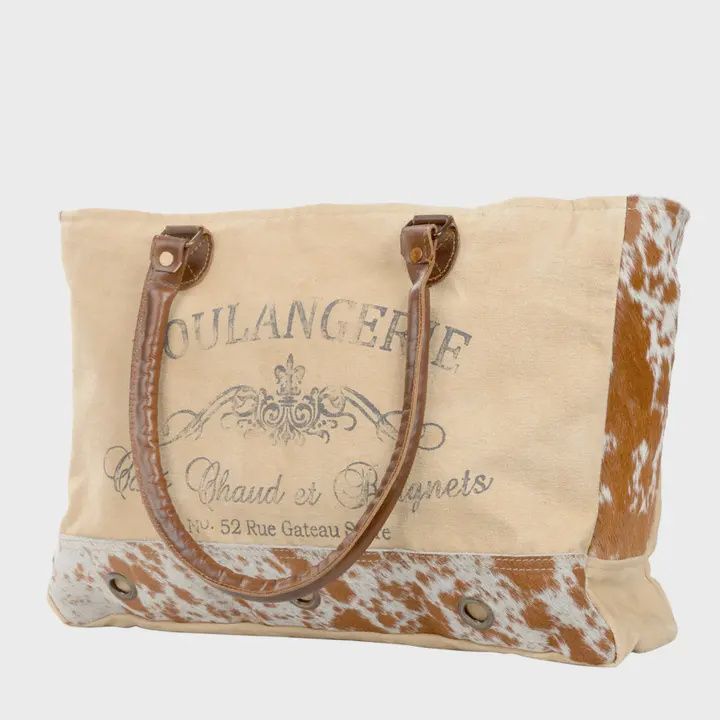 Boulangerie Tote w/ Cowhide Trim