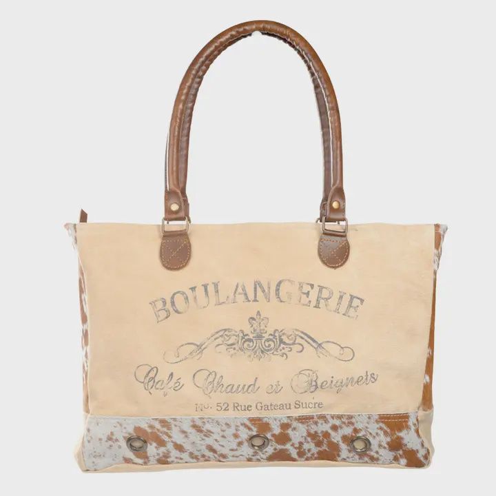 Boulangerie Tote w/ Cowhide Trim