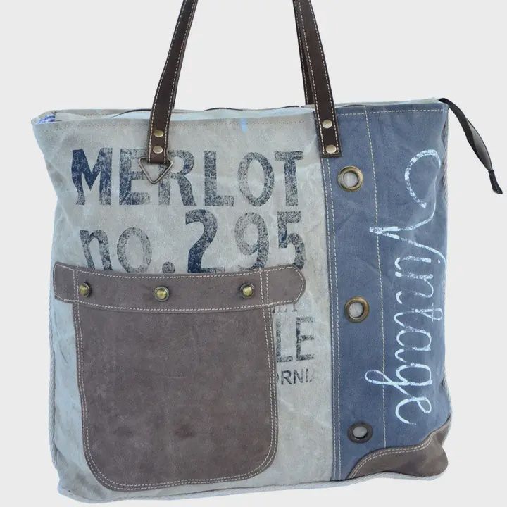 Vintage Merlot Canvas Tote