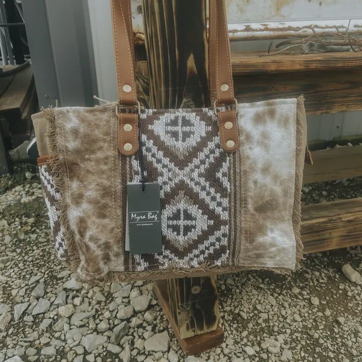 Brown Cowhide Small Tote