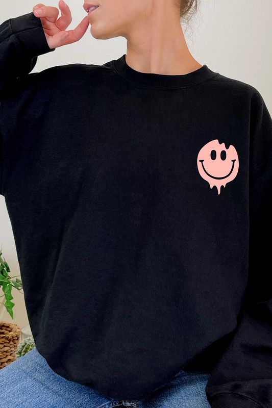 Good Vibes Happy Face Sweatshirt "Reg/Plus"